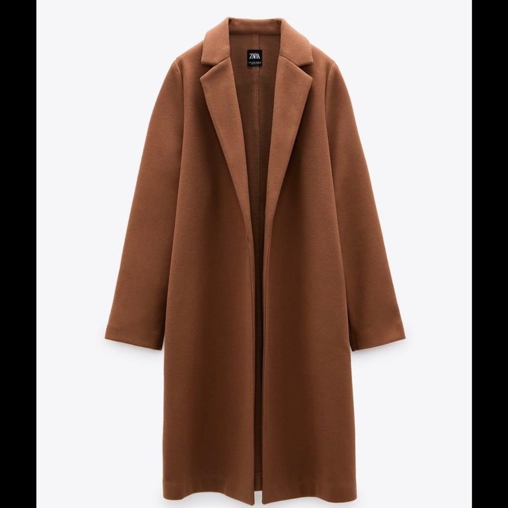 Zara Lightweight Mid Camel coat size S. Like new. Worn once. Prefect condition.